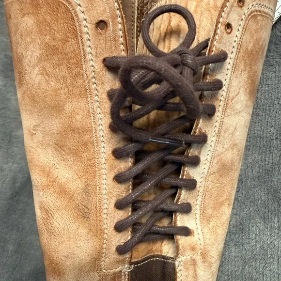 RARE Bed Stu Roan Lace Up Leather Knee-High Boots - Picture 3 of 7